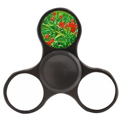 Red Flowers And Green Plants At Outdoor Garden Finger Spinner