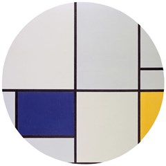 Tableau I, By Piet Mondriaan Wooden Puzzle Round