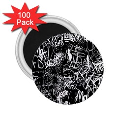 Graffiti Abstract Collage Print Pattern 2 25  Magnets (100 Pack) 