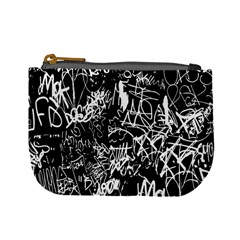 Graffiti Abstract Collage Print Pattern Mini Coin Purse by dflcprintsclothing