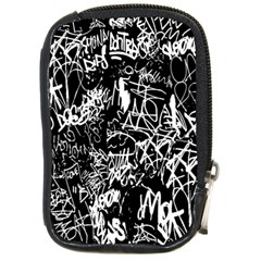 Graffiti Abstract Collage Print Pattern Compact Camera Leather Case