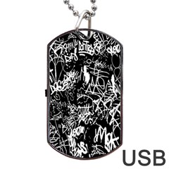 Graffiti Abstract Collage Print Pattern Dog Tag Usb Flash (two Sides)