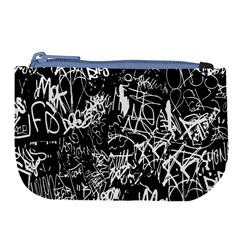 Graffiti Abstract Collage Print Pattern Large Coin Purse by dflcprintsclothing