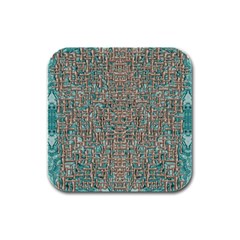 Sterling Silver And A Flow Of Japanese Kanji Inspiration Rubber Square Coaster (4 Pack)  by pepitasart