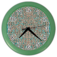 Sterling Silver And A Flow Of Japanese Kanji Inspiration Color Wall Clock by pepitasart