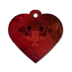 Decorative Celtic Knot With Dragon Dog Tag Heart (two Sides) by FantasyWorld7