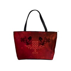 Decorative Celtic Knot With Dragon Classic Shoulder Handbag by FantasyWorld7