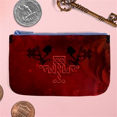 Decorative Celtic Knot With Dragon Large Coin Purse by FantasyWorld7