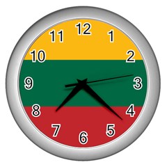 Lithuania Flag Wall Clock (silver) by FlagGallery