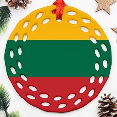 Lithuania Flag Round Filigree Ornament (two Sides) by FlagGallery