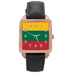 Lithuania Flag Rose Gold Leather Watch  by FlagGallery