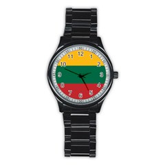 Lithuania Flag Stainless Steel Round Watch by FlagGallery