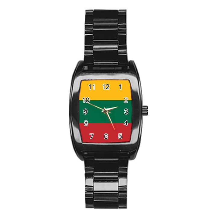 Lithuania Flag Stainless Steel Barrel Watch