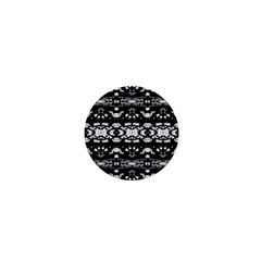 Black And White Modern Ornate Stripes Design 1  Mini Buttons