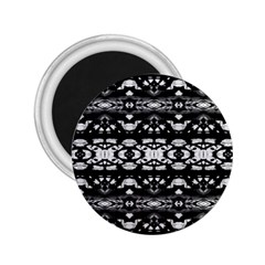 Black And White Modern Ornate Stripes Design 2.25  Magnets