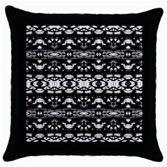 Black And White Modern Ornate Stripes Design Throw Pillow Case (Black)