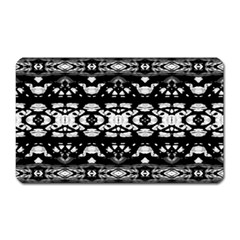 Black And White Modern Ornate Stripes Design Magnet (Rectangular)