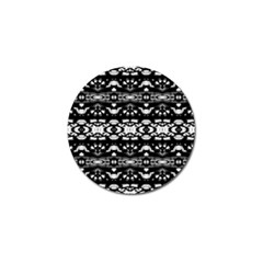 Black And White Modern Ornate Stripes Design Golf Ball Marker