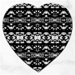 Black And White Modern Ornate Stripes Design Jigsaw Puzzle (Heart) Front