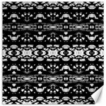 Black And White Modern Ornate Stripes Design Canvas 16  x 16  15.2 x15.41  Canvas - 1