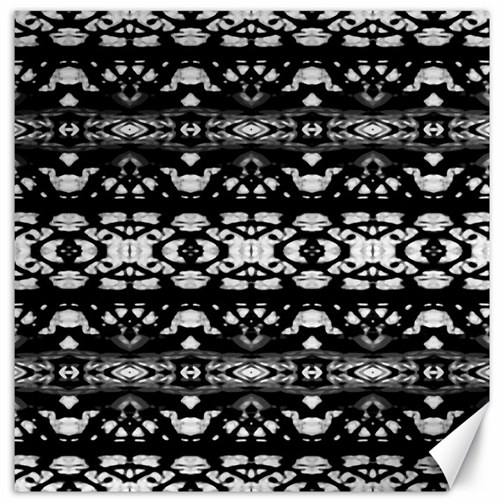 Black And White Modern Ornate Stripes Design Canvas 16  x 16 