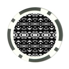 Black And White Modern Ornate Stripes Design Poker Chip Card Guard by dflcprintsclothing