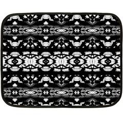 Black And White Modern Ornate Stripes Design Double Sided Fleece Blanket (Mini) 