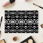 Black And White Modern Ornate Stripes Design Cosmetic Bag (Large) Back