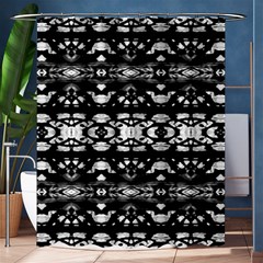 Black And White Modern Ornate Stripes Design Shower Curtain 60  x 72  (Medium) 