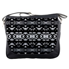 Black And White Modern Ornate Stripes Design Messenger Bag