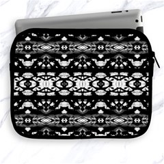 Black And White Modern Ornate Stripes Design Apple iPad 2/3/4 Zipper Cases