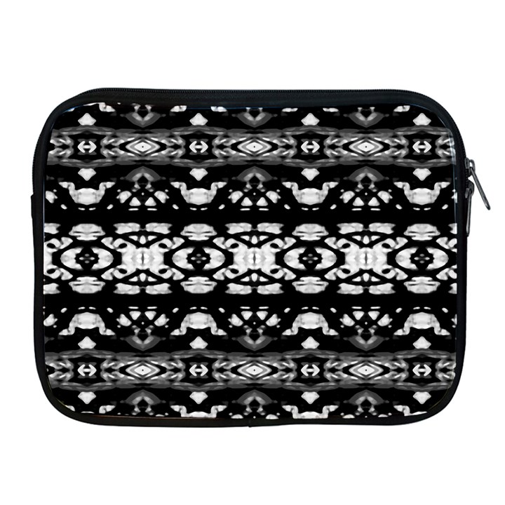 Black And White Modern Ornate Stripes Design Apple iPad 2/3/4 Zipper Cases