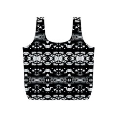 Black And White Modern Ornate Stripes Design Full Print Recycle Bag (S)