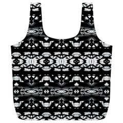 Black And White Modern Ornate Stripes Design Full Print Recycle Bag (XL)