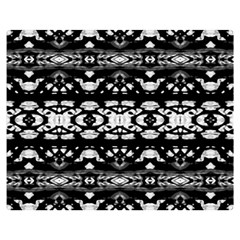 Black And White Modern Ornate Stripes Design Double Sided Flano Blanket (Medium) 