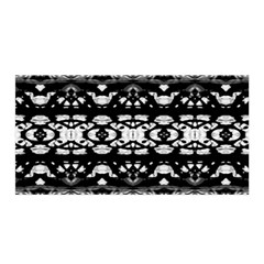 Black And White Modern Ornate Stripes Design Satin Wrap