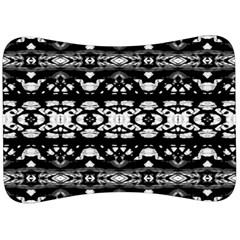 Black And White Modern Ornate Stripes Design Velour Seat Head Rest Cushion