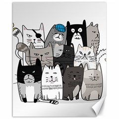 Cute Cat Hand Drawn Cartoon Style Canvas 16  X 20  by Vaneshart