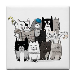 Cute Cat Hand Drawn Cartoon Style Face Towel