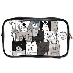 Cute Cat Hand Drawn Cartoon Style Toiletries Bag (two Sides) by Vaneshart