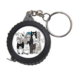 Cute Cat Hand Drawn Cartoon Style Measuring Tape by Vaneshart