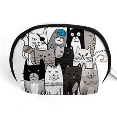 Cute Cat Hand Drawn Cartoon Style Accessory Pouch (medium) by Vaneshart