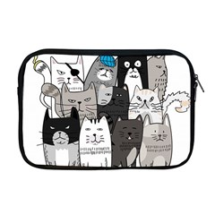 Cute Cat Hand Drawn Cartoon Style Apple Macbook Pro 17  Zipper Case by Vaneshart