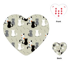 Cute Cat Seamless Pattern Playing Cards Single Design (heart) by Vaneshart