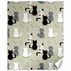 Cute Cat Seamless Pattern Canvas 16  X 20  by Vaneshart