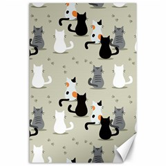 Cute Cat Seamless Pattern Canvas 24  X 36  by Vaneshart