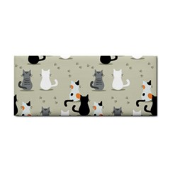 Cute Cat Seamless Pattern Hand Towel by Vaneshart