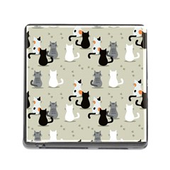 Cute Cat Seamless Pattern Memory Card Reader (square 5 Slot) by Vaneshart