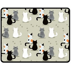 Cute Cat Seamless Pattern Fleece Blanket (medium)  by Vaneshart