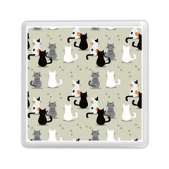 Cute Cat Seamless Pattern Memory Card Reader (square)